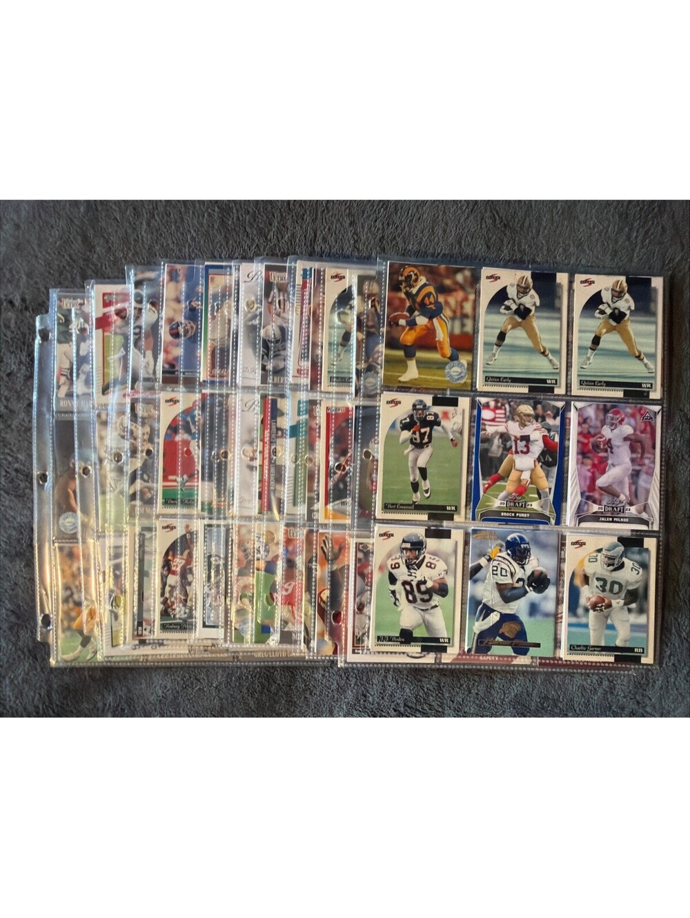 Football Card Lot 13 Pages Full Front And Back With Cards